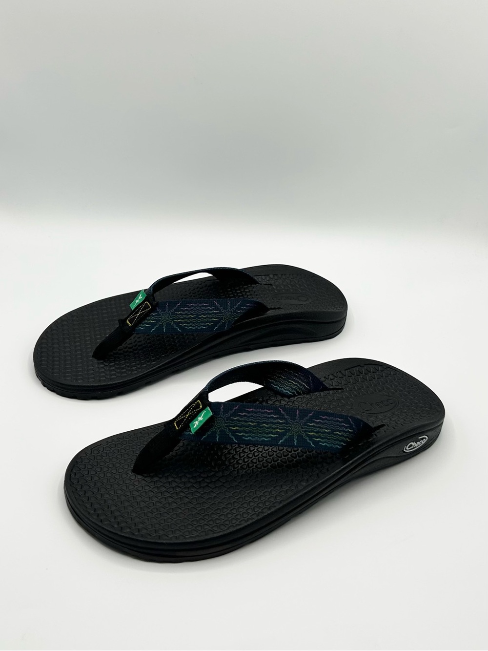 Chaco New Black Green Sandal Flip Flop Activewear Women’s Size 8